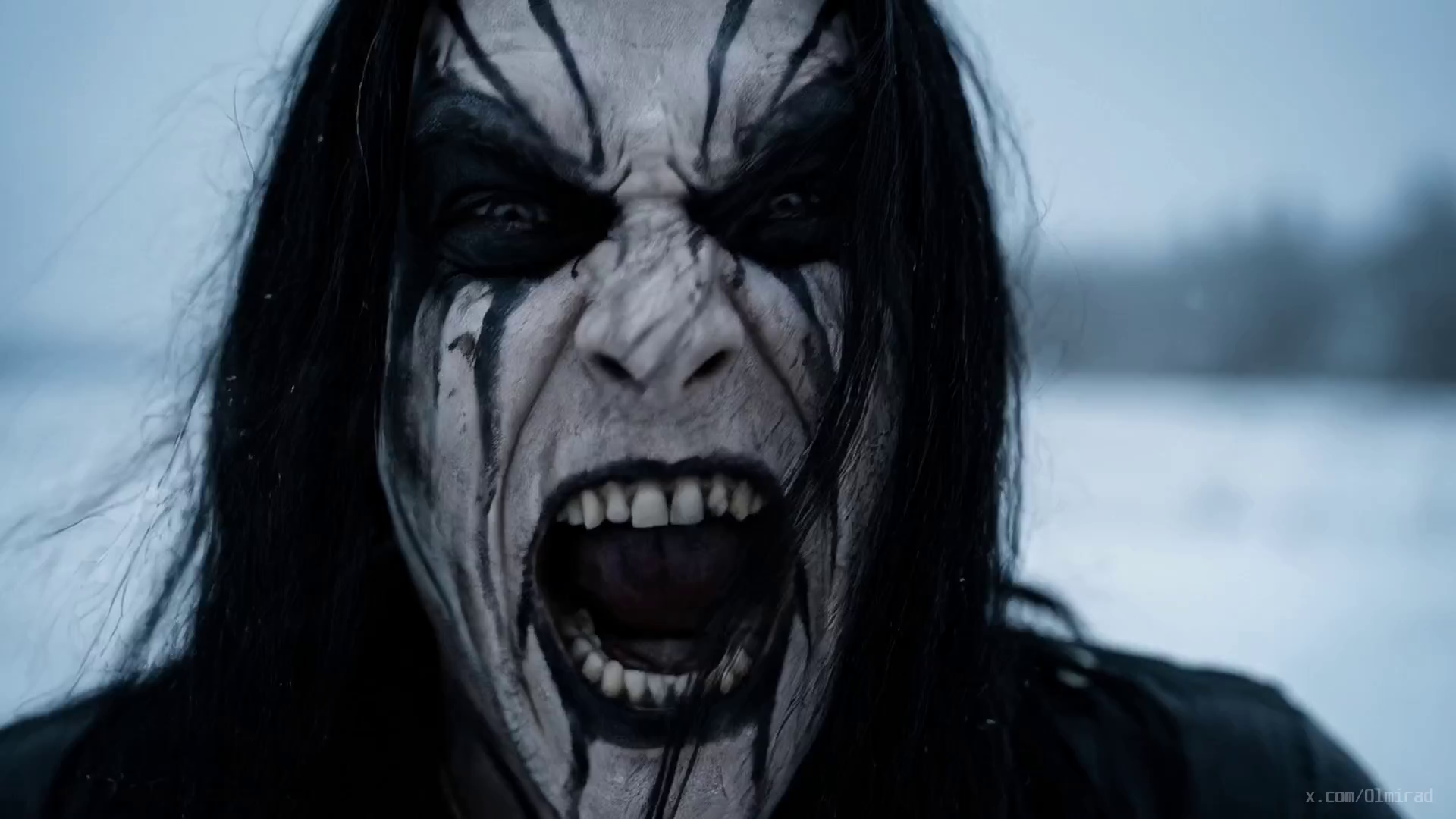 A gothic dark music-video image with black metal atmosphere.